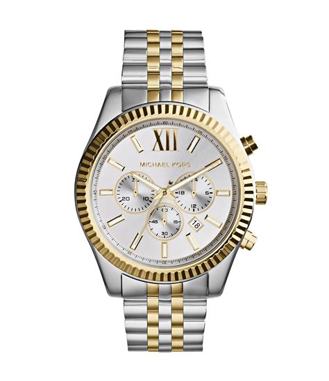 michael kors men's lexington two tone chronograph watch|oversized lexington two tone watch.